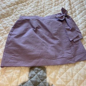 NWT Lauren James seersucker wrap skirt with bow Size L